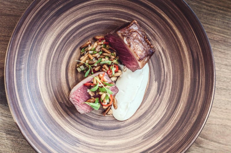 Saddle of lamb with whipped pine nuts, to be served at Folly by Nick & Scott on February 2.