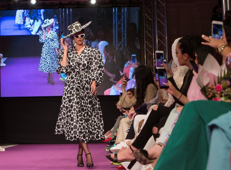 DUBAI, UNITED ARAB EMIRATES -Sempre show at the second day of Dubai Modest Fashion Show at Emerald Palace Kempinski, Dubai.  Leslie Pableo for The National for Hafsa Lodi's story