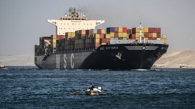 Container ships operated by MSC are continuing to avoid the Red Sea despite the US military presence. EPA 