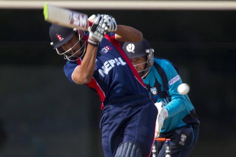Paras Khadka's all-round effort was not enough for Nepal during their eight-wicket defeat to Scotland on Monday. Christopher Pike / The National