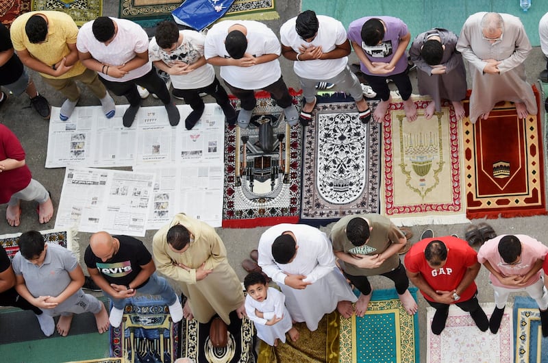 Eid Al Adha prayers at a public park outside El Seddik Mosque in Cairo. Reuters 