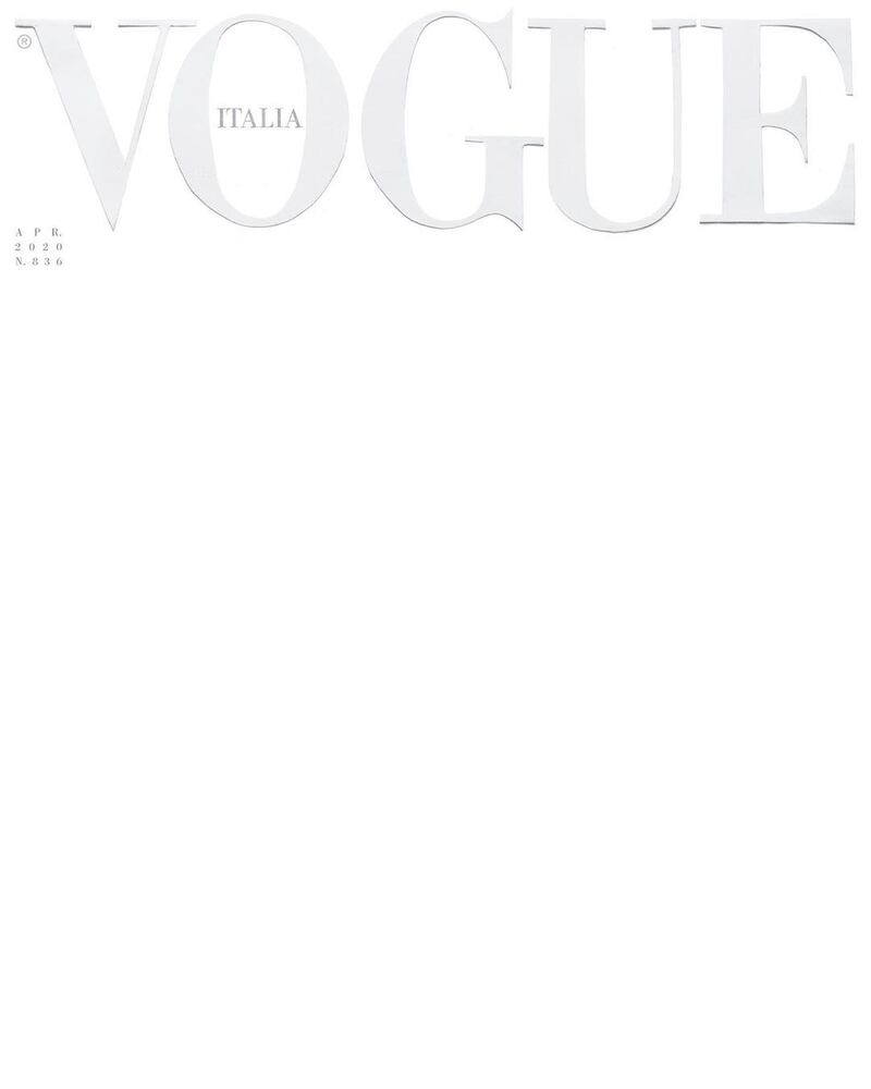 The Italian edition of 'Vogue' unveiled a completely white cover this week, as a message of 'purity, strength, respect and hope'. Vogue Italia / Instagram