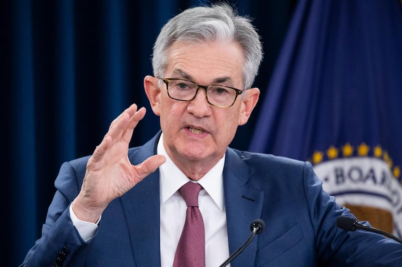 epa07960609 US Federal Reserve Board Chairman Jerome Powell holds a news conference after a Federal Open Market Committee meeting in Washington, DC, USA, 30 October 2019. The Federal Reserve lowered the US benchmark interest rate for the third time this year; making it cheaper to borrow money and help boost the mortgage, auto and personal loan markets. The benchmark interest rate was lowered by a quarter percentage point to a range of 1.5 to 1.75 percent.  EPA/MICHAEL REYNOLDS