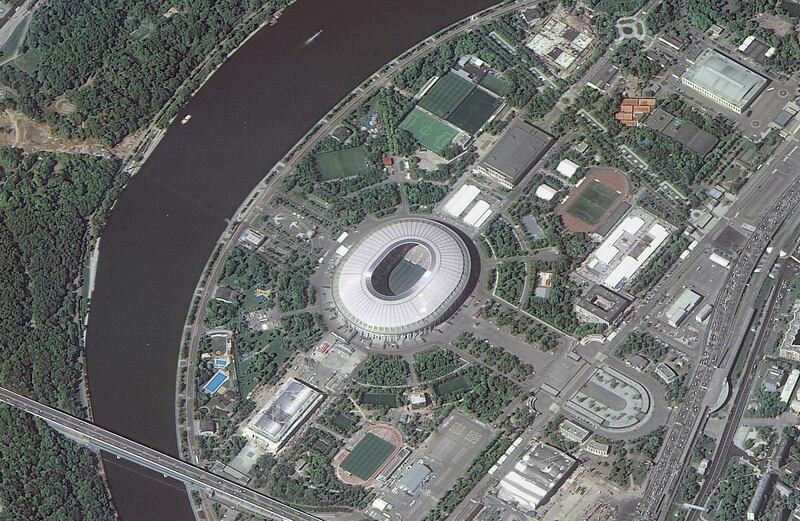 A picture taken from the International Space Station (ISS) shows the Luzhniki Stadium, which will host matches of the 2018 FIFA World Cup in Moscow, Russia. Reuters
