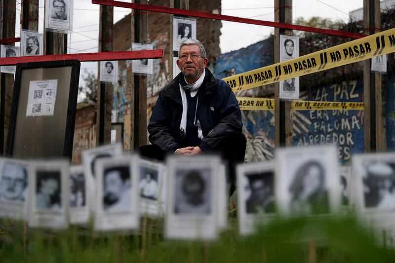 Mario Aguilera, who was held captive and tortured by the Pinochet regime in Chile, stands at the site of his detention in Santiago on the 50th anniversary of the coup d'etat that brought Pinochet to power on Friday. Reuters