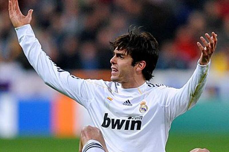 Real's Kaka shows his frustration against Lyon.