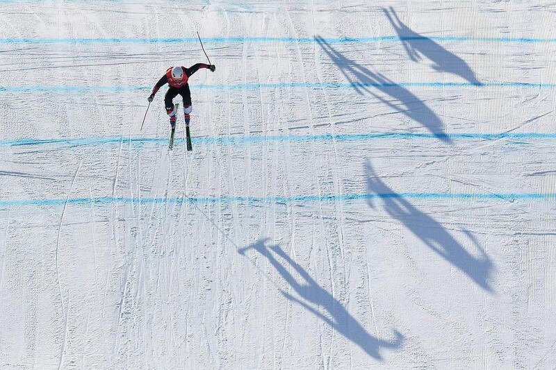 Switzerland's Armin Niederer competes to win the men's ski cross small final. Loic Venance / AFP Photo