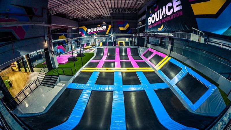 Riyadh's women's-only park has 80 interconnecting trampolines. Courtesy Bounce Middle East