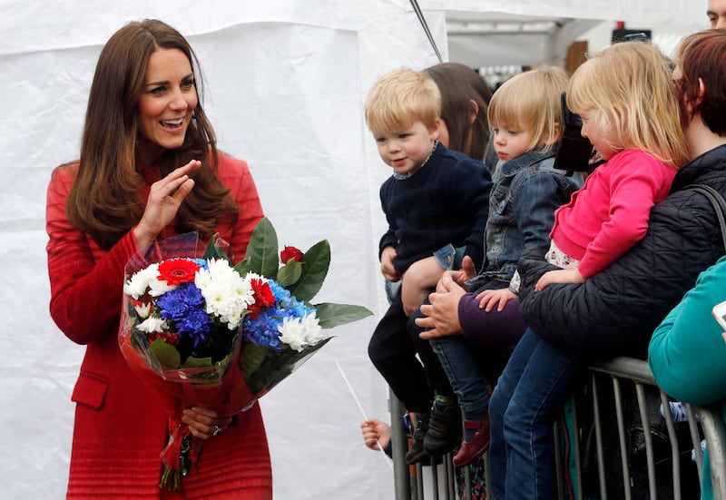 Catherine, Duchess of Cambridge meets the public in Forteviot, Scotland on May 29, 2014. Getty Images