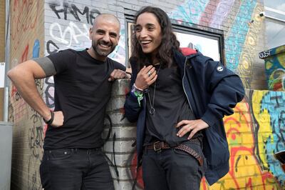 LONDON 15th August 2018. DJ Sama (right)  with her fellow DJ Jason Kaakoush in Hackney Wick, East London. Stephen Lock for the National.  For Arts & Life . Words: Claire Corkery 
