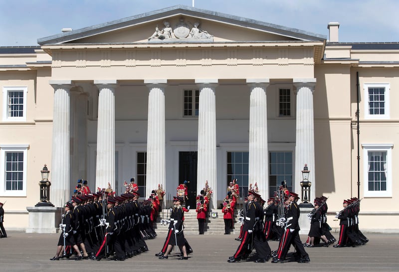 SANDHURST,UNITED KINGDOM. 11/8/17. Officer cadets at the Sovereign's Parade at the Royal Military Academy Sandhurst, United Kingdom. Stephen Lock for the National   FOR NATIONAL 