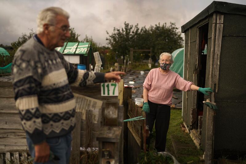 John and Florence Wilkinson tend to their allotment in Sunderland. Getty Images