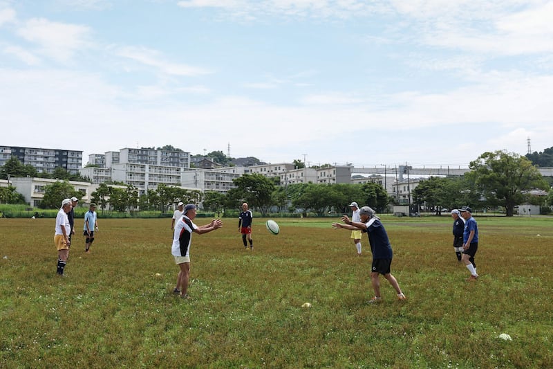The Fuwaku rugby club was created in 1979 and is one of about  150 clubs in Japan that stage competitive full-contact matches for players over the age of 40