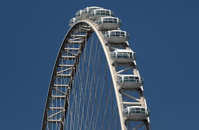 DUBAI, UNITED ARAB EMIRATES , Sept 27– 2020 :- More passenger capsules installed on the Ain Dubai observation wheel at the Bluewaters Island in Dubai.  (Pawan Singh / The National) For News/standalone/Online/Instagram/Big Picture