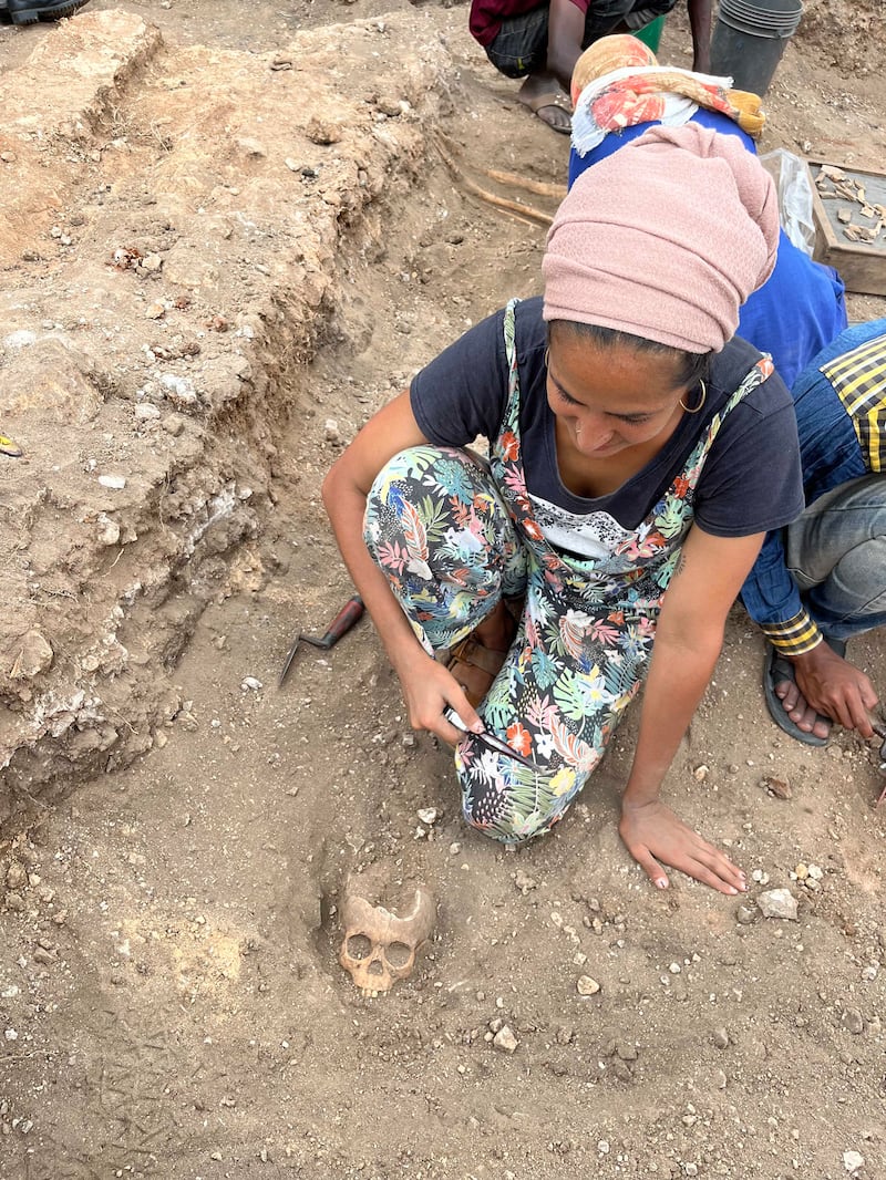 Teams uncover skeletons in Stone Town dating to the Portuguese era. Photo: Tim Power