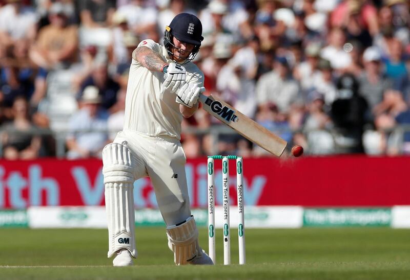 England's Ben Stokes in action taking the game to the Australia attack. Reuters