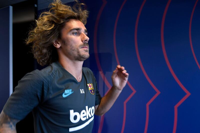 Barcelona's French forward Antoine Griezmann leaves after holding a press conference at the Joan Gamper Sports City training ground in Sant Joan Despi. AFP