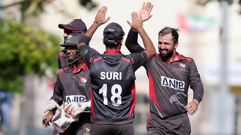 The UAE cricket team was last in competitive action in February and it is still unclear when their next match will be due to the ongoing coronavirus pandemic. Pawan Singh / The National