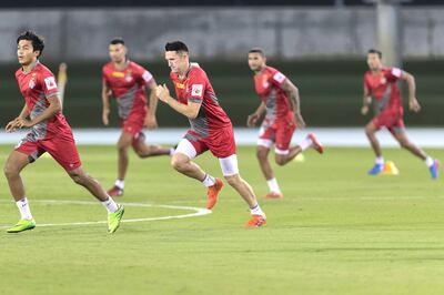 Dubai, United Arab Emirates, November 2, 2017:     Robbie Keane takes trains with fellow members of the Indian football club ATK during a training session at the Nad Al Sheba Sports Complex in the Nad Al Sheba area of Dubai on November 2, 2017. Christopher Pike / The National

Reporter: Paul Radley
Section: Sport