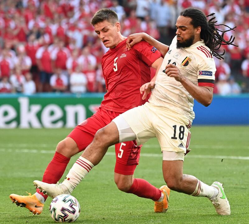 Jason Denayer - 5: Terrible defending as he gifted the ball to Poulsen for Denmark’s early goal. First tournament for the Lyon central defender and he got better – with a better passing accuracy than any of his teammates.. AFP