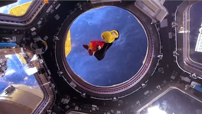 Sultan Al Neyadi took a plush toy of one of Freej's characters into space with him. Photo: MBC Shahid