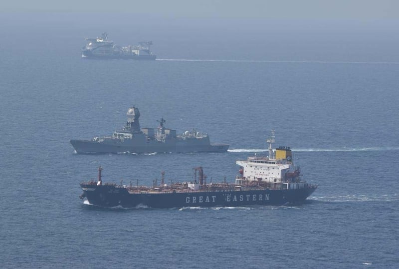 The warships and frigates are in position to assist merchant vessels after recent incidents in the shipping lanes of the Red Sea, Gulf of Aden and central and northern Arabian Sea