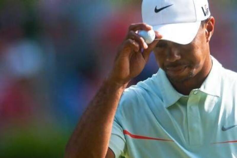 Tiger Woods struggled at Merion Golf Club.