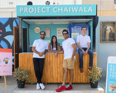 Ahmad Kazim, left, and Justin Joseph, centre, founded Project Chaiwala in 2017