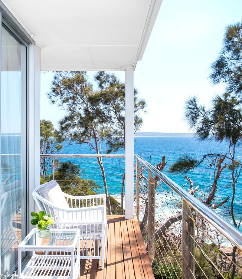Deluxe rooms at Bannisters by the Sea hotel in Mollymook come with large private terraces overlooking the ocean. Courtesy Dee Kramer