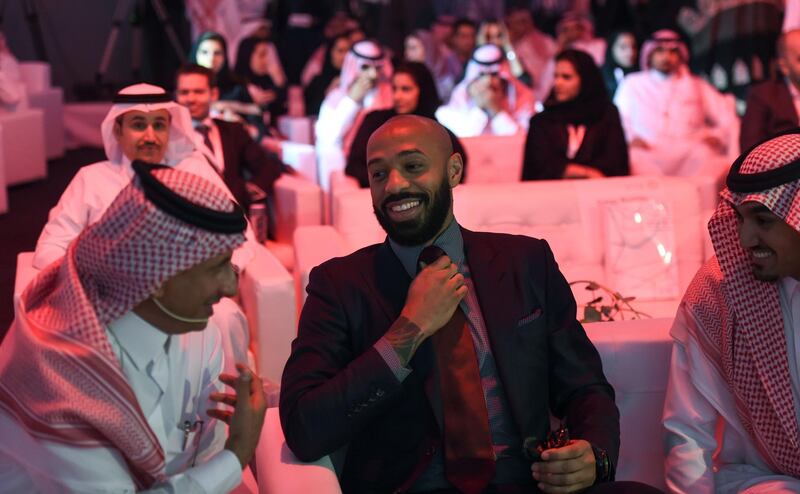 Former French football player Thierry Henry in attendance in Riyadh. Fayez Nureldine / AFP