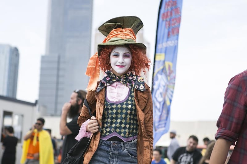 Ghalia dressed as the Mad Hatter.