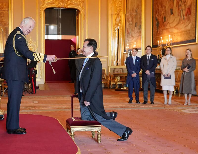 AstraZeneca chief executive Pascal Soriot, is knighted at Windsor Castle. PA