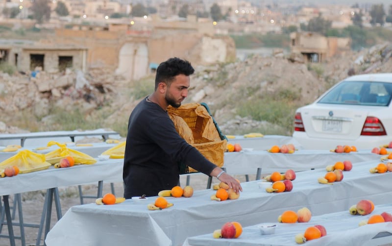 A man prepares food for iftar meals in Mosul, Iraq. Reuters