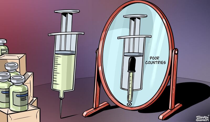 Our cartoonist's take on the sluggish Covid-19 vaccine distribution around the world