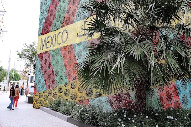 Outside the Mexico pavilion at the Expo 2020 site in Dubai.