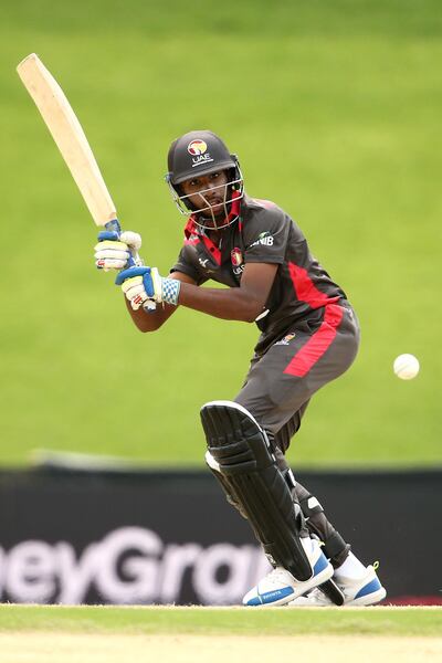 BLOEMFONTEIN, SOUTH AFRICA - JANUARY 18: Vriitya Aravind of UAE bats during the ICC U19 Cricket World Cup Group D match between UAE and Canada at Mangaung Oval on January 18, 2020 in Bloemfontein, South Africa. (Photo by Jan Kruger-ICC/ICC via Getty Images)