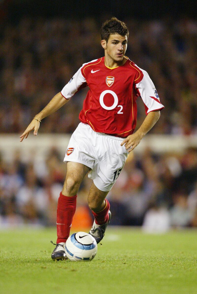 LONDON, ENGLAND - AUGUST 25:  Francesc Fabregas of Arsenal runs with the ball during the Barclays Premiership match between Arsenal and Blackburn Rovers at Highbury on August 25, 2004 in London, England. (Photo by David Rogers/Getty Images)