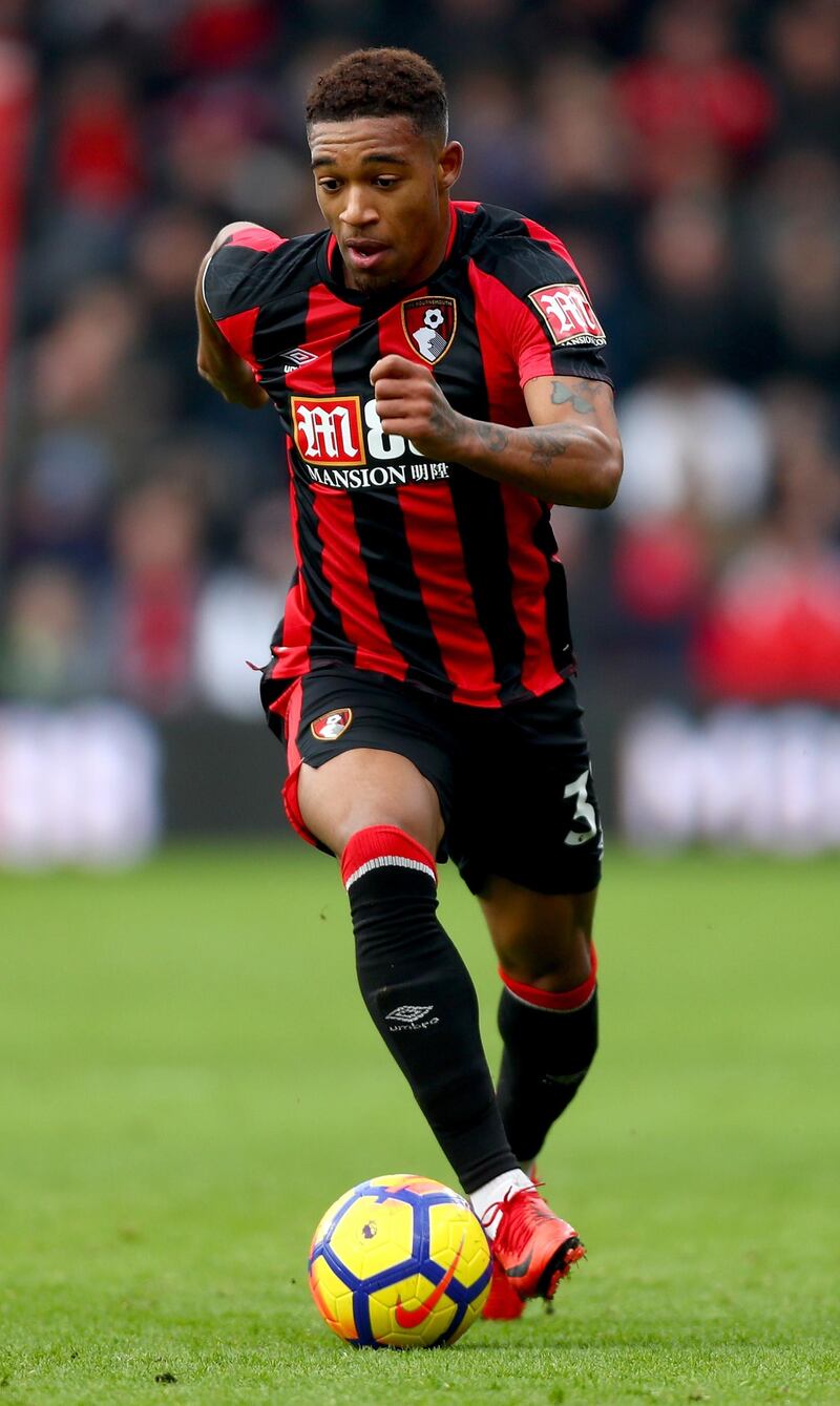 BOURNEMOUTH, ENGLAND - JANUARY 14:  Jordon Ibe of Bournemouth during the Premier League match between AFC Bournemouth and Arsenal at Vitality Stadium on January 14, 2018 in Bournemouth, England.  (Photo by Clive Rose/Getty Images)