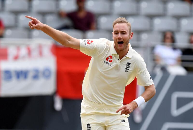 England's Stuart Broad appeals against a delivery against New Zealand during their first cricket test in Auckland, New Zealand, Friday, March 23, 2018. (AP Photo/Ross Setford)