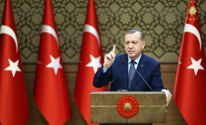 Turkish president Recep Tayyip Erdogan. Turkish Preisdent Press Office / EPA 