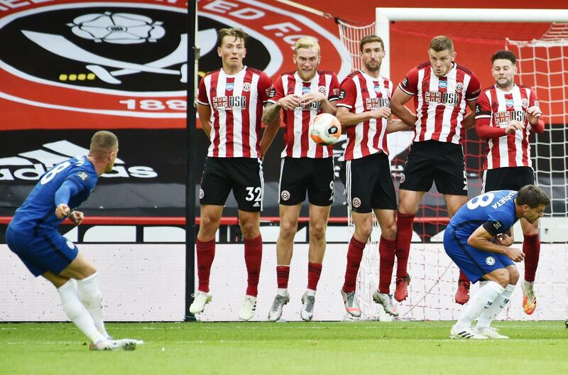 Chelsea's Ross Barkley takes a free-kick on Saturday. Reuters