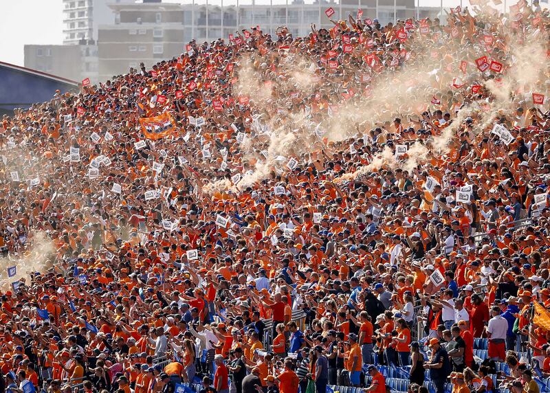 Spectators at the Dutch GP. EPA