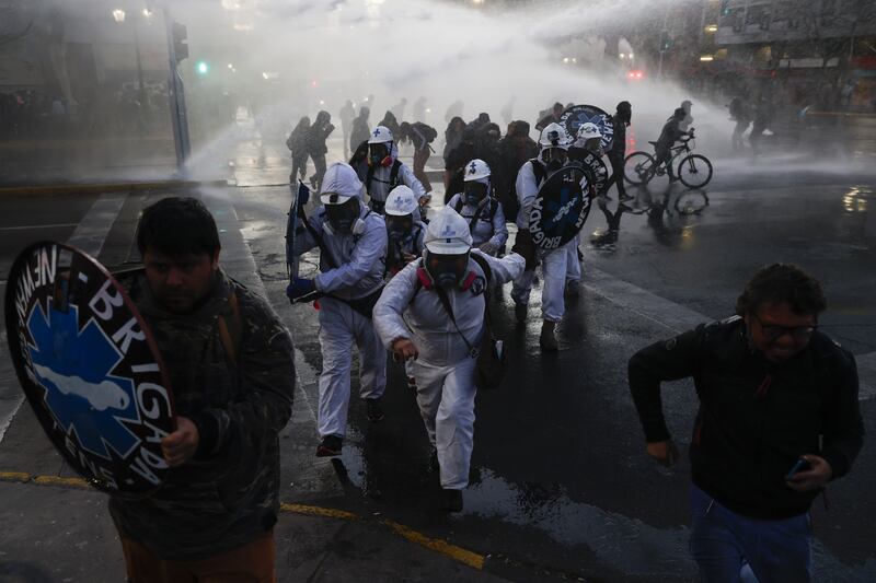 Hundreds of students protest for better education conditions in Santiago, Chile. EPA 