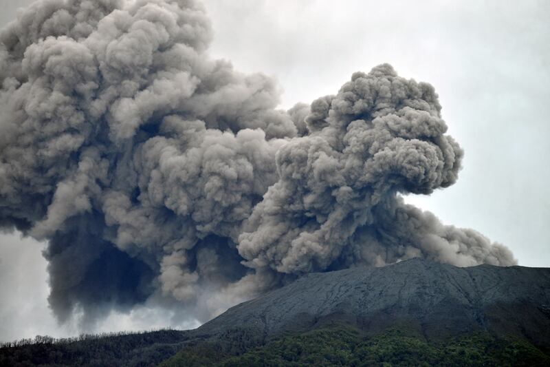The 2,891-metre-high volcano erupted on Sunday, shooting ash plumes as high as 3km. Reuters