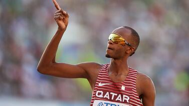 Mutaz Barshim of Qatar will defend his Olympic high jump crown in Paris. EPA