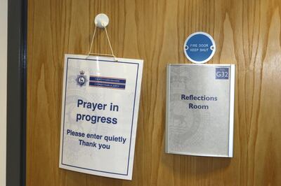 The reflection room at Hertfordshire Police station is part of efforts to accommodate minorities in Britain's police forces. Hertfordshire Police