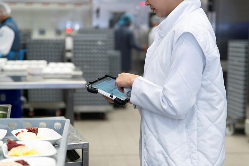 DUBAI, UNITED ARAB EMIRATES - JANUARY 21, 2019.

Quality control personnel in Emirates Flight Catering.

(Photo by Reem Mohammed/The National)

Reporter: HANEED DAJANI
Section:  NA