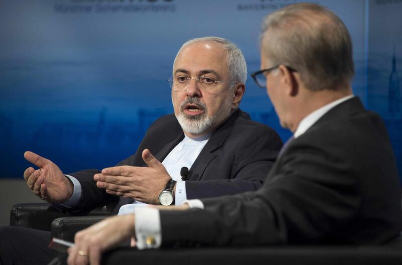 Iranian foreign minister Mohammad Javad Zarif speaks during the third day of the 51st Munich Security Conference in southern Germany on February 8, 2015. Jim Watson, Pool/AFP Photo

