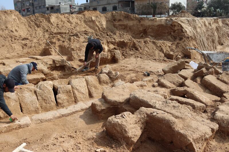 The newly discovered Roman cemetery in Gaza. Reuters