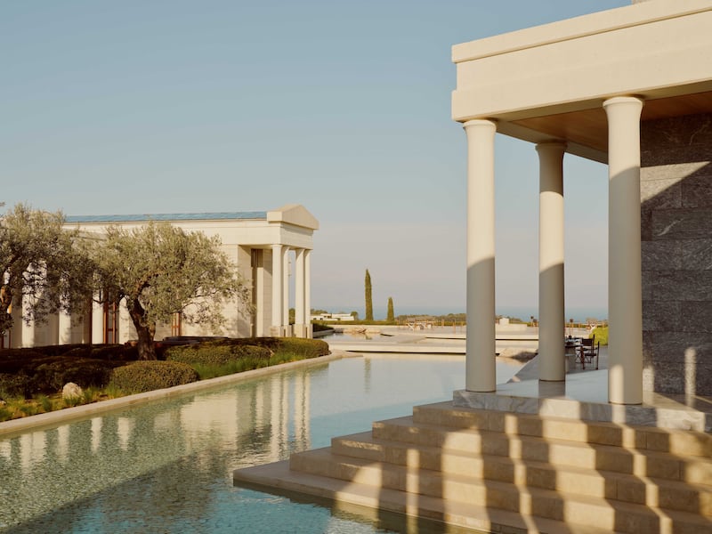 All of Amanzoe’s 38 standalone pavilions open on to terraces with private plunge pools